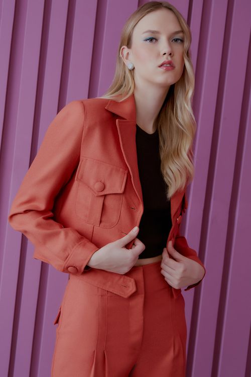 Casaco Alfaiataria Twill - Canela