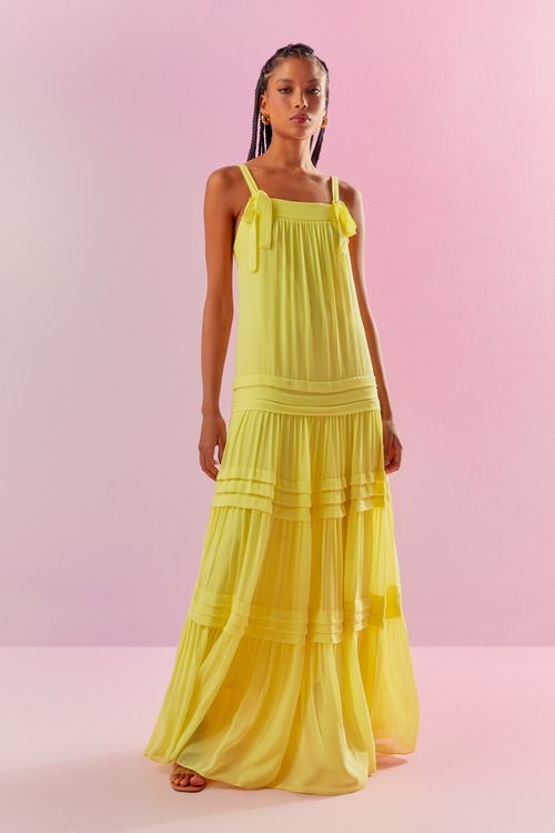 Vestido Mousseline Pregas - Sunkiss