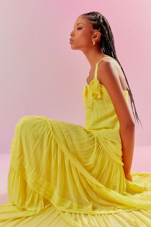 Vestido Mousseline Pregas - Sunkiss