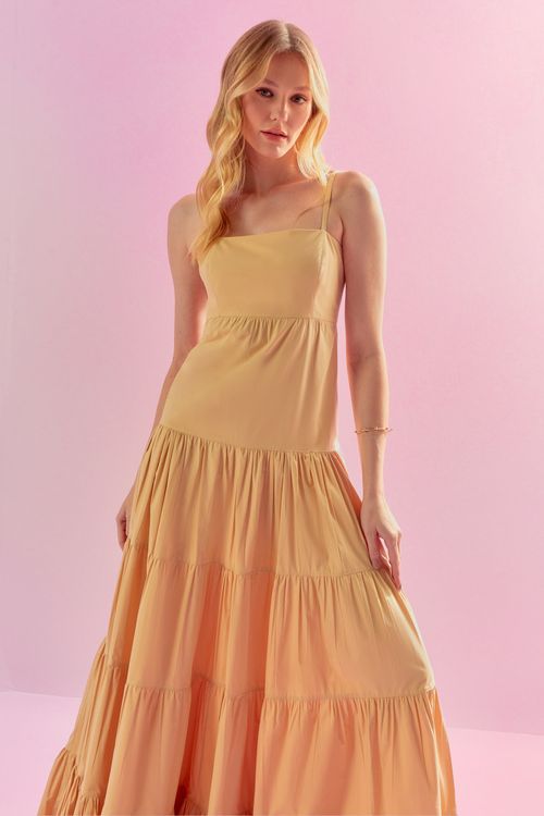 Vestido Cotton Franzidos Longo - Pérola
