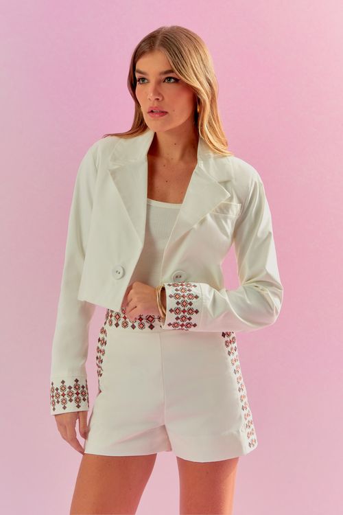 Blazer Memory Bordado Tear - Off White