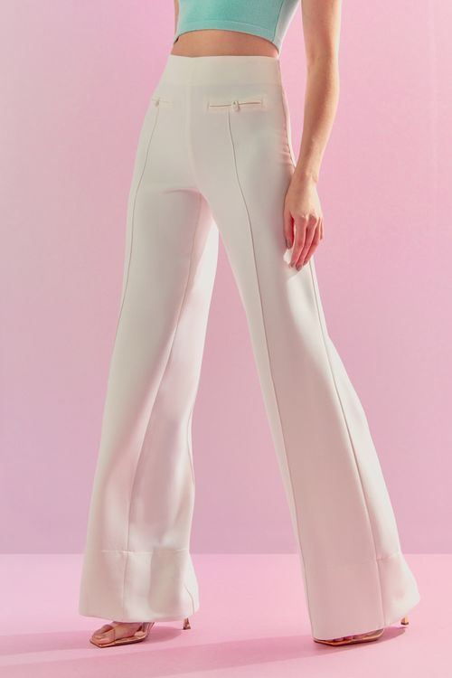 Calça Alfaiataria Colette Nervura - Off White