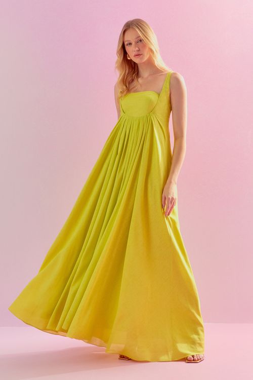 Vestido Rayon Linen Com Top - Sunkiss