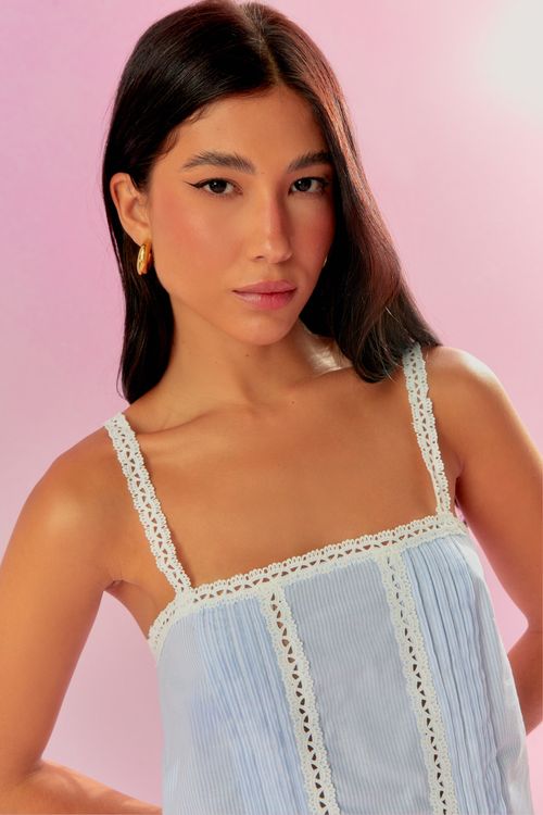 Blusa Listra Baby Renda - Sky