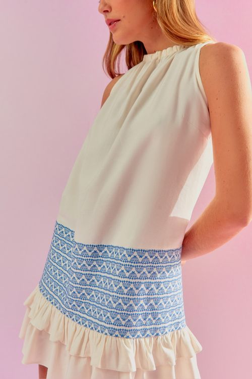Vestido Bata Barrado Especiarias - Marino