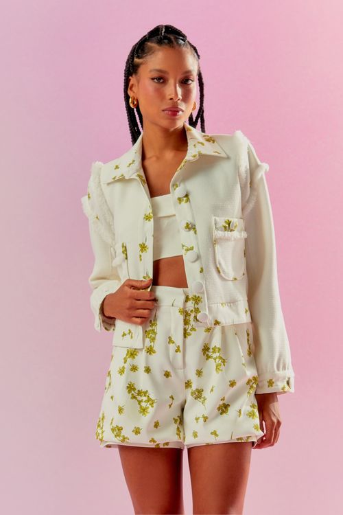 Casaqueto Estampa Trevinhos Franjas - Estampa Trevinhos