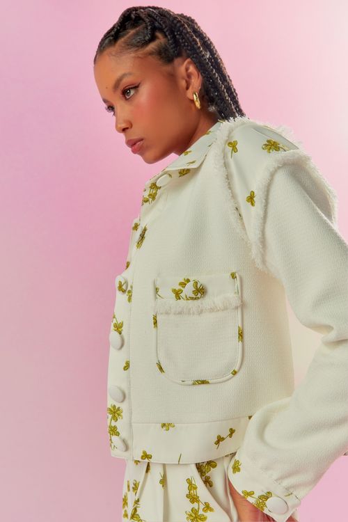 Casaqueto Estampa Trevinhos Franjas - Estampa Trevinhos