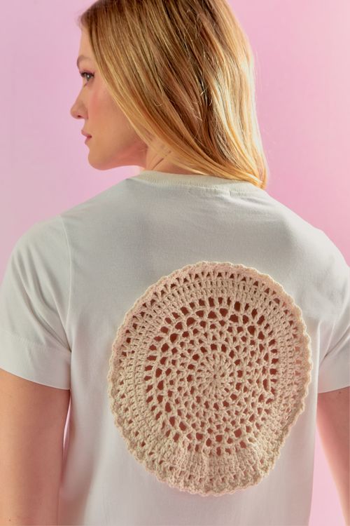 T-Shirt Mandala Crochet - Off White