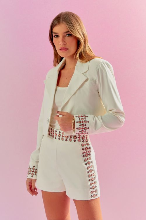 Short Memory Bordado Tear - Off White