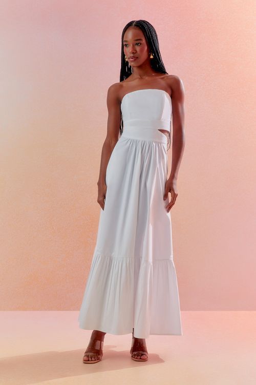 Vestido Cotton Paper Sem Alça - Off White
