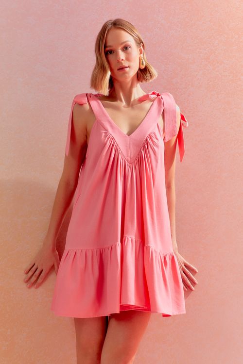 Vestido Nilo Ombro Laço - Fondant