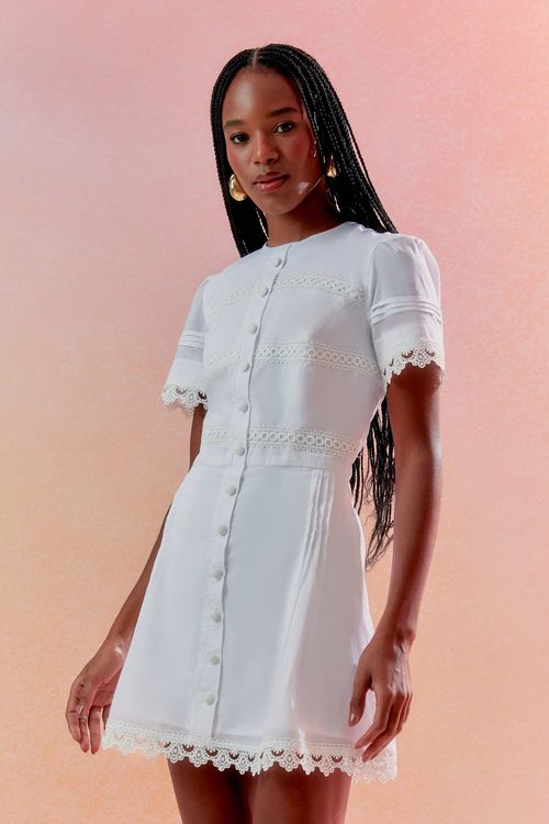 Vestido Cotton Voil Sweet - Off White