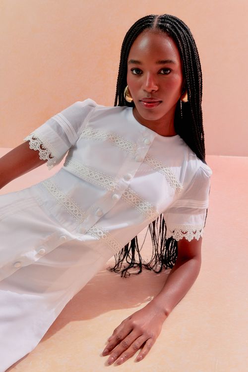Vestido Cotton Voil Sweet - Off White