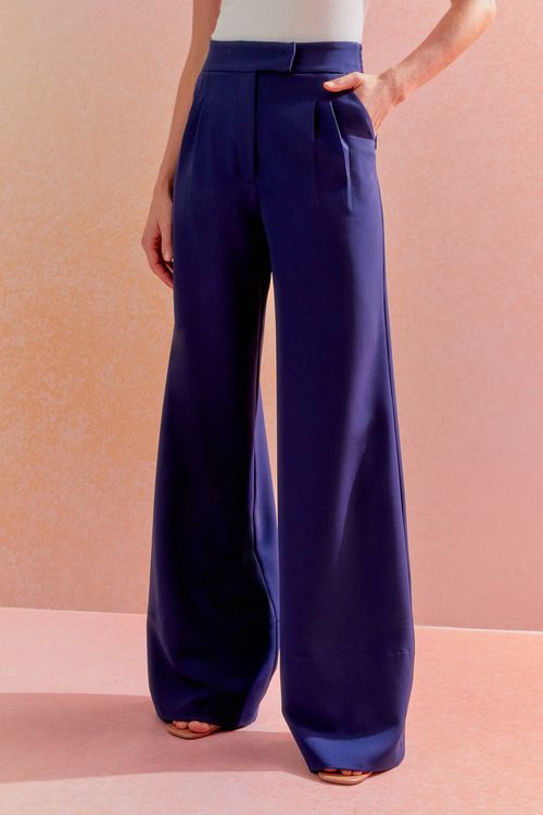 Calça London Alfaiataria Pregas - Marino