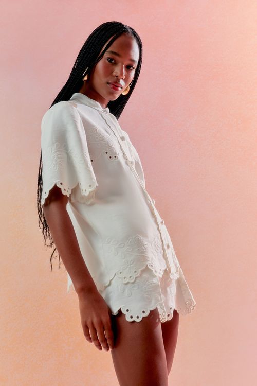 Conjunto Twill Bordado Rechilier - Off White