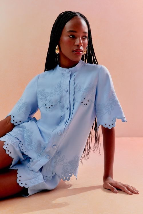 Conjunto Twill Bordado Rechilier - Sky