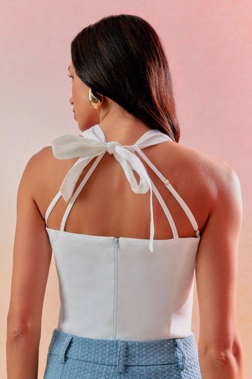 Blusa Linho Santorine Transpasse - Off White