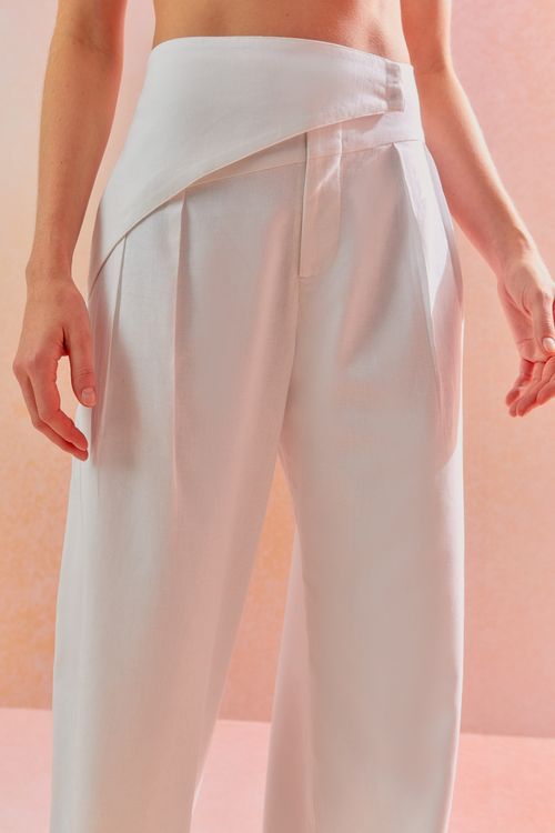 Calça Linho Santorine Transpasse - Off White