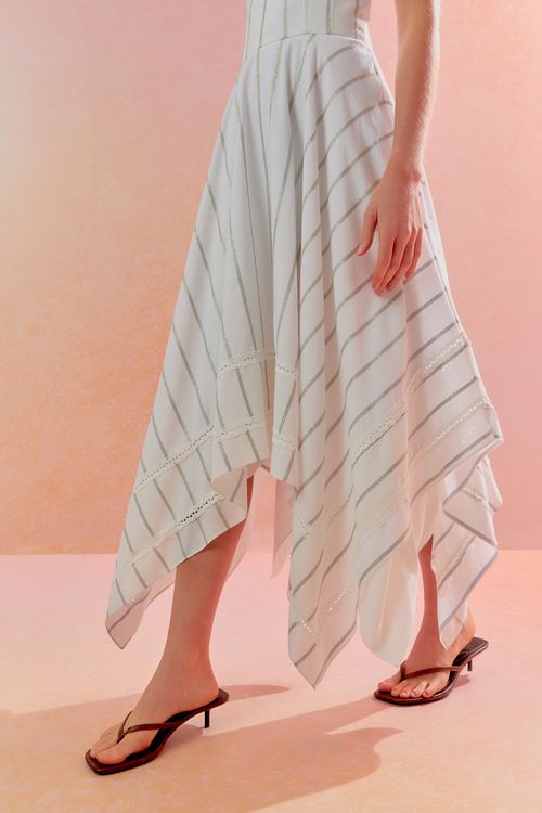 Vestido Lenço Listra Shine - Off White