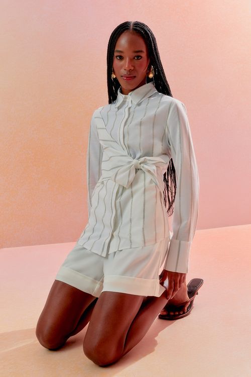 Camisa Listra Shine Amarração - Off White