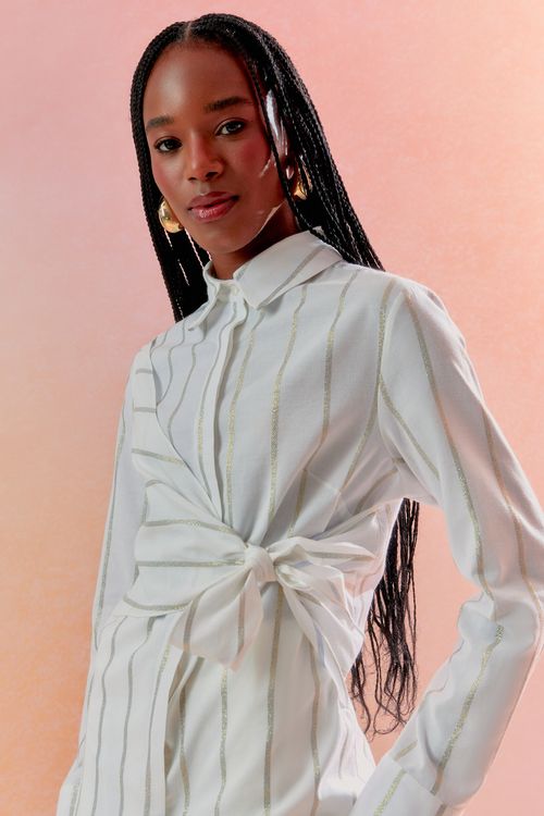Camisa Listra Shine Amarração - Off White