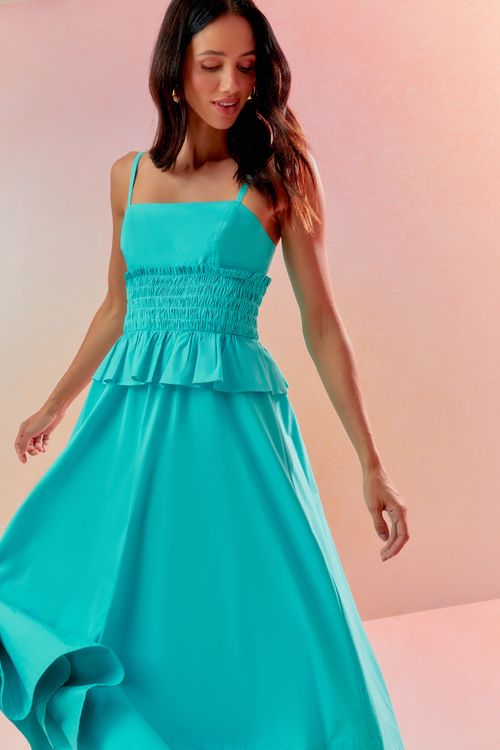 Vestido Galles Franzido - Oceano