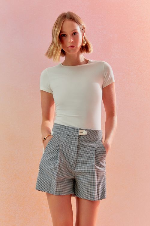 Blusa Slim Malha Cotton - Off White