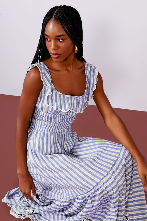 Vestido Listra Denim Richelieu - Galactic