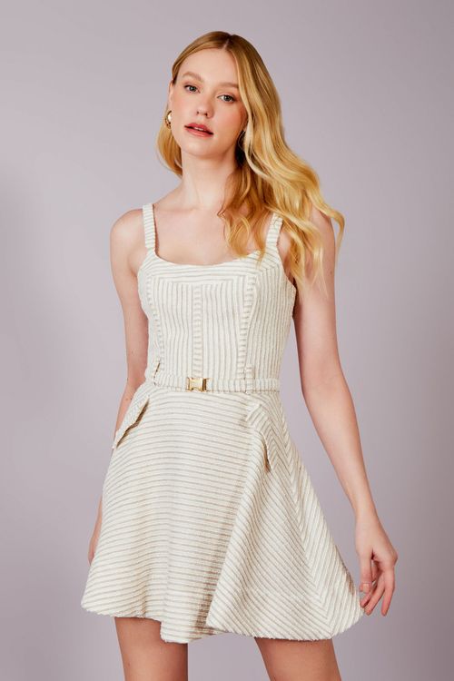 Vestido Listra Eco Cinto - Off White