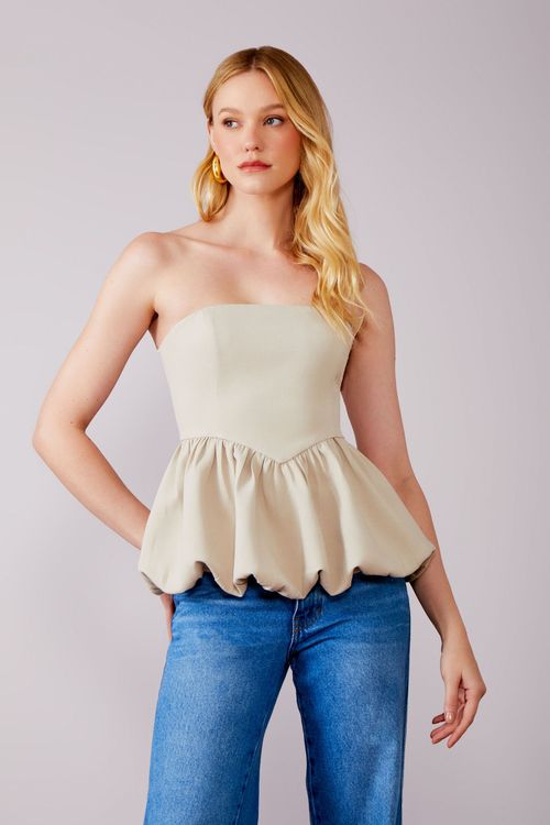 Blusa Islândia Balone Sem Alça