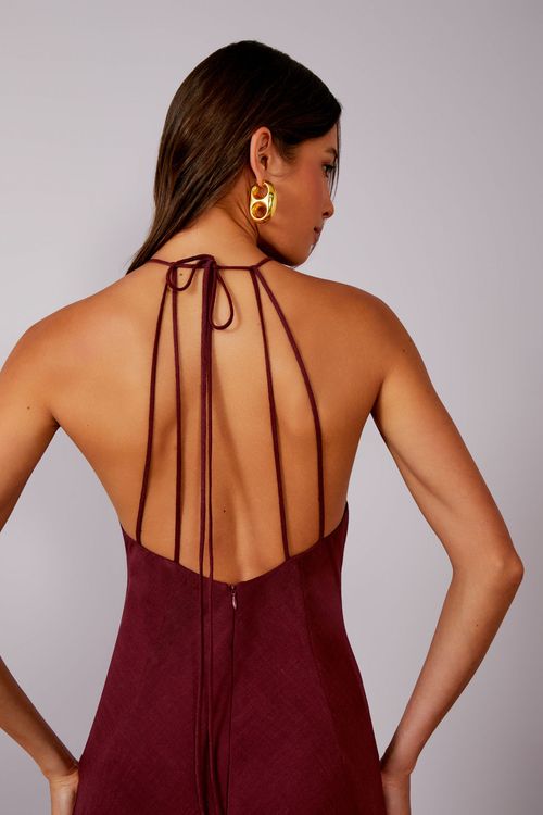 Vestido Flame Slip Fress - Merlot