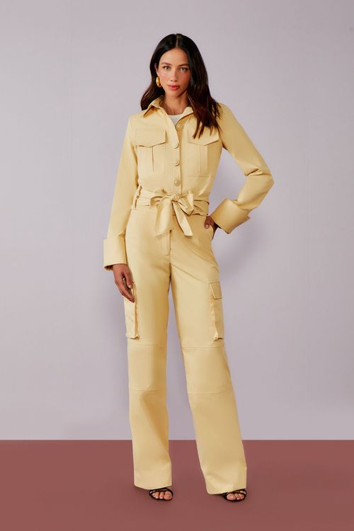 Calça Sarja Cargo - Vanilla