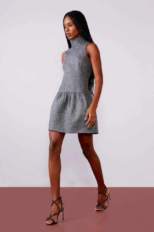 Vestido Alfaiataria Illinois Gola - Grey
