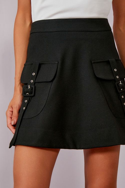 Saia Max Twill Godê Fivelas - Preto