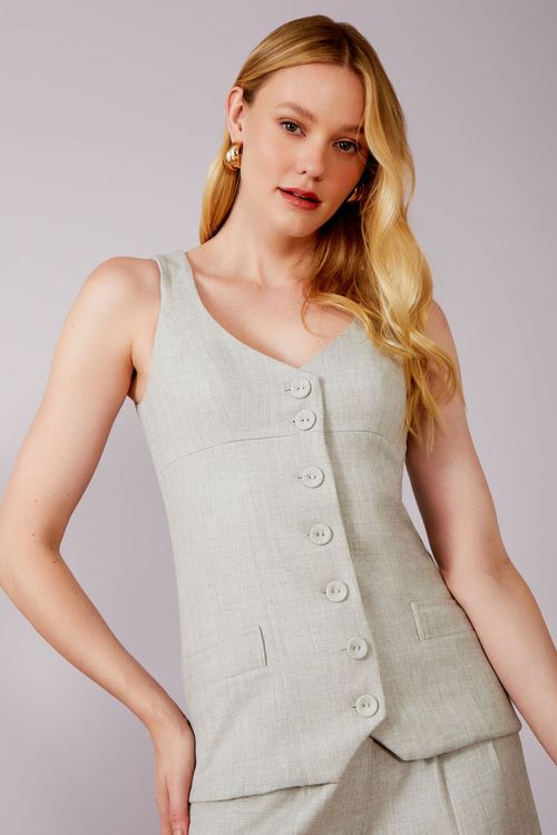 Colete Ma Twill Acinturado - Grey