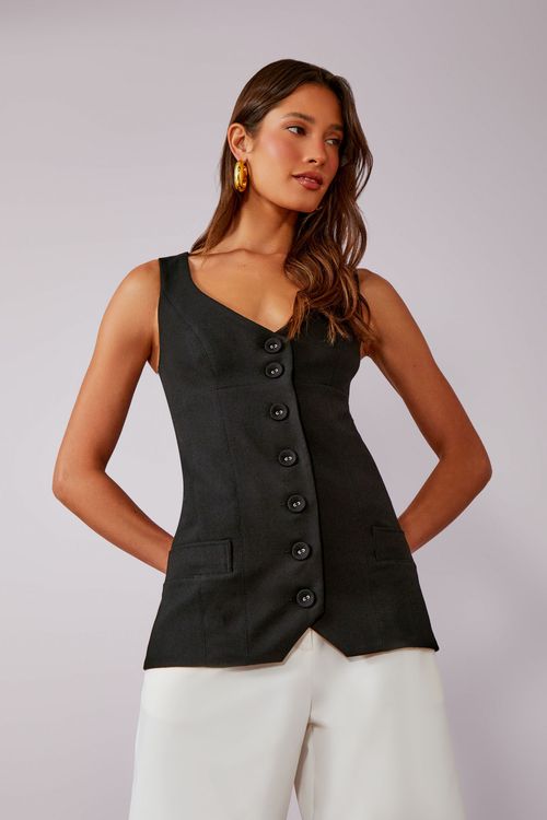 Colete Ma Twill Acinturado