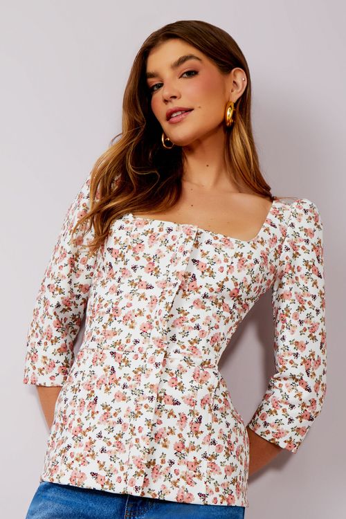 Blusa Corset Estampa Liberty - Estampa Liberty