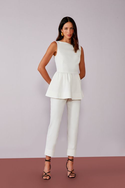 Conjunto Peplum Cotton - Off White
