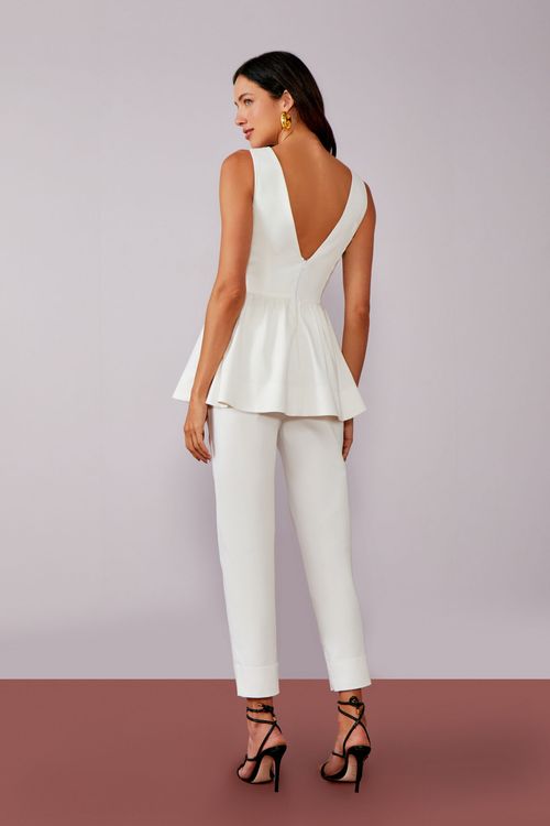 Conjunto Peplum Cotton - Off White