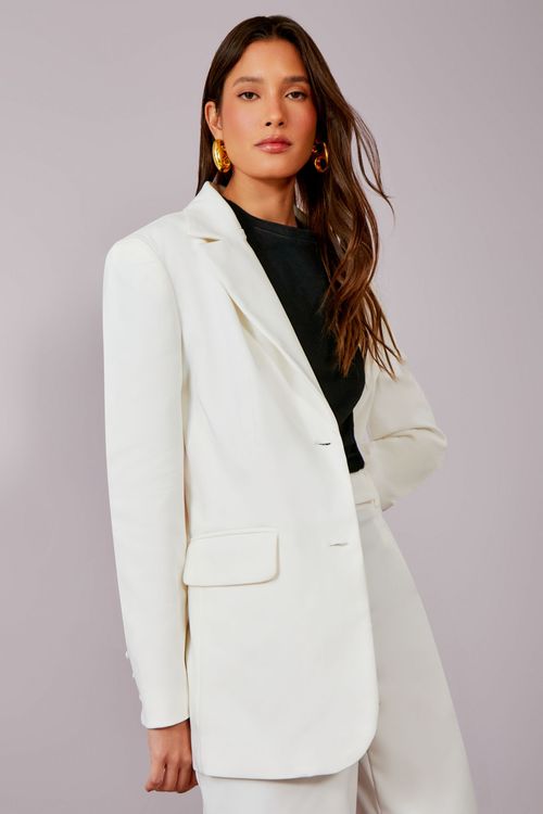 Blazer Alfaiataria Cotton - Off White