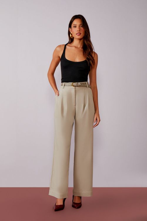 Calça Cotton Pregas