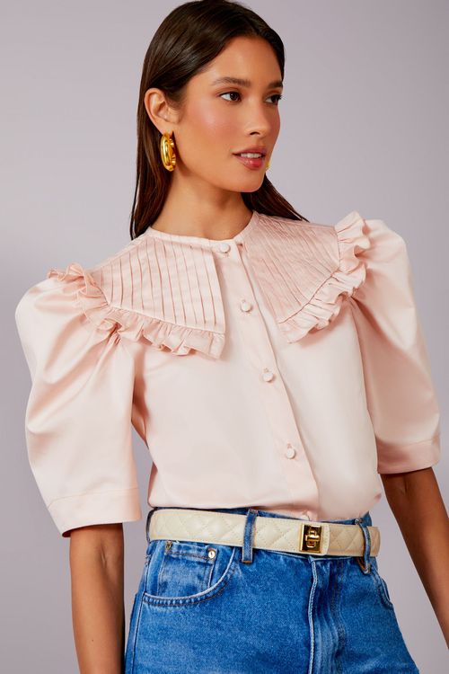 Blusa Acetinada Pregas - Peony