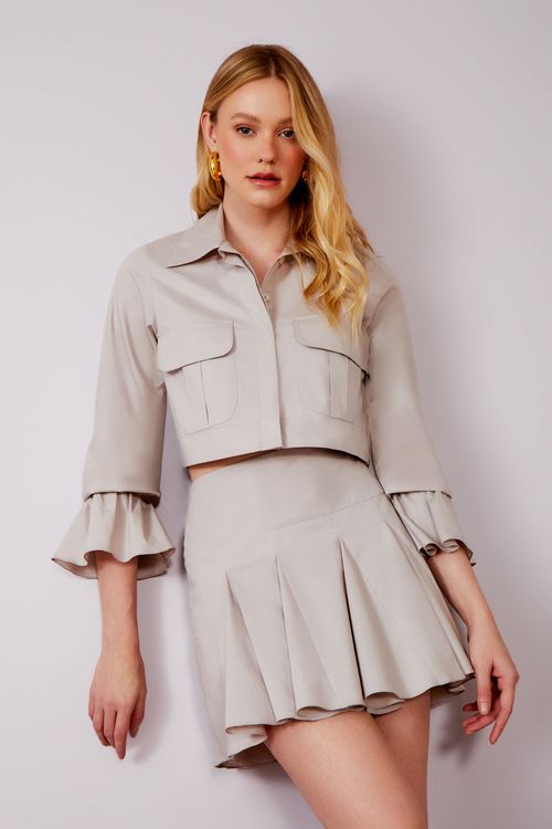 Conjunto Tricoline Nesgas - Grey