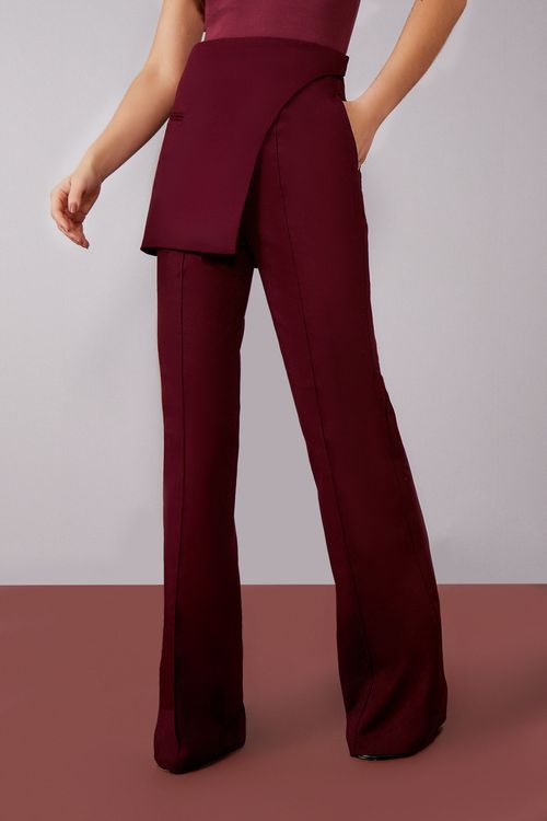Calça Gorgurão Pala Sobreposta - Merlot