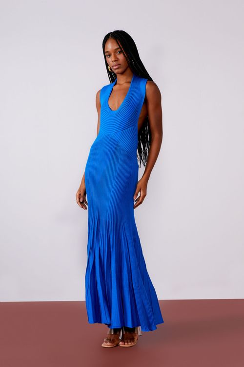 Vestido Tricot Plissado - Galactic