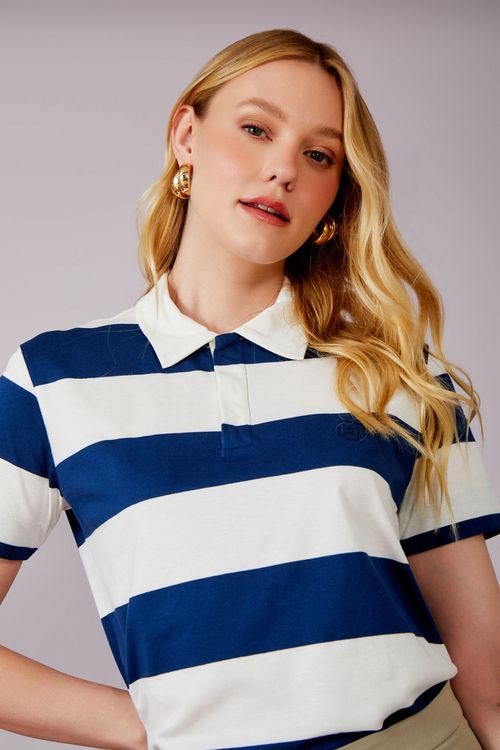 Blusa Malha Polo Listra Big - Galactic