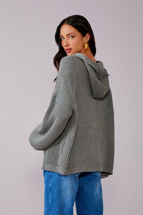 Casaco Tricot Brisa Capuz - Grey