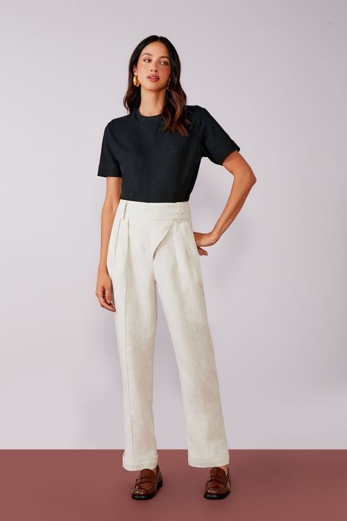 Calça Linho Pence Tripla - Vanilla