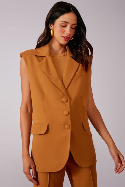 Maxi Colete Crepe Ombreira