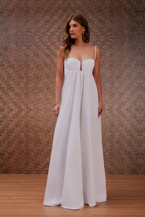 Vestido Cotton Decote Armação